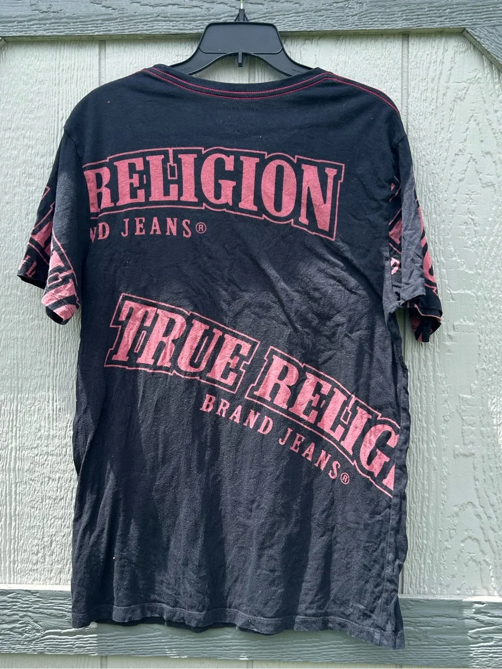 True Religion Men’s “True Verb Scatter” Black Graphic Tee